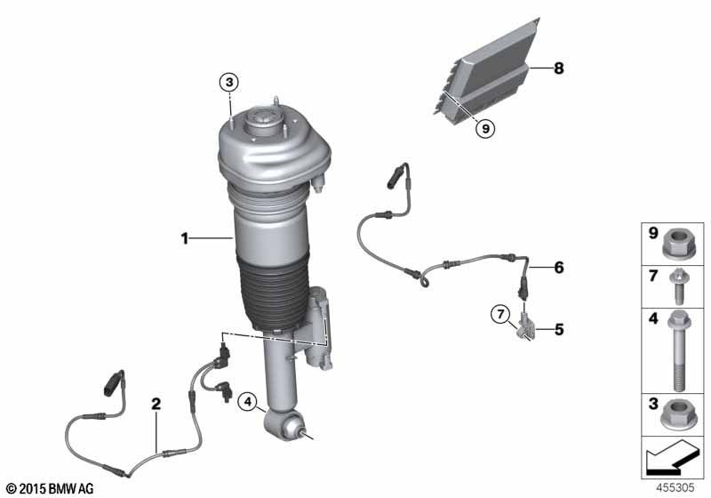Genuine BMW 37107915958 Rp Air Suspension Strut Rear Right (Inc. M760iX & M760LiX) | ML Performance EU Car Parts