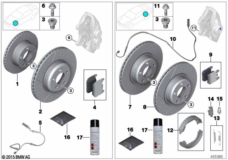Genuine BMW 34212284990 Repair Kit, Brake Pads Asbestos-Free | ML Performance EU Car Parts