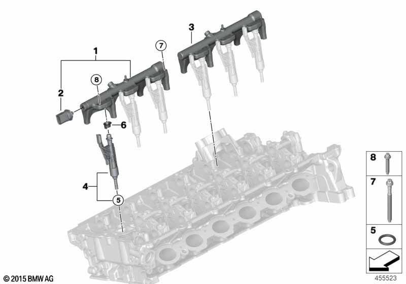 High-pressure rail / injector