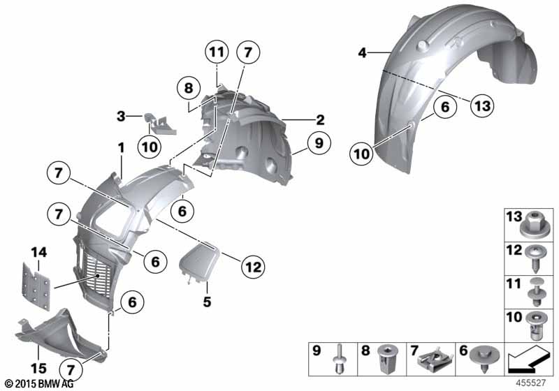 Genuine BMW 51717903885 F10 Cover, Wheelhousing, Rear, Front Left (Inc. M5) | ML Performance EU Car Parts