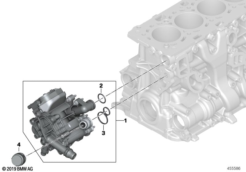 Cooling system-thermostat housing