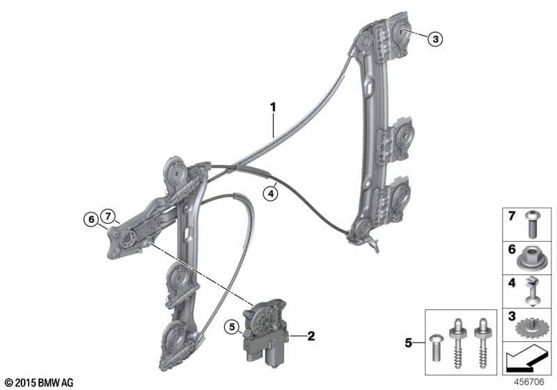 Door window lifting mechanism front