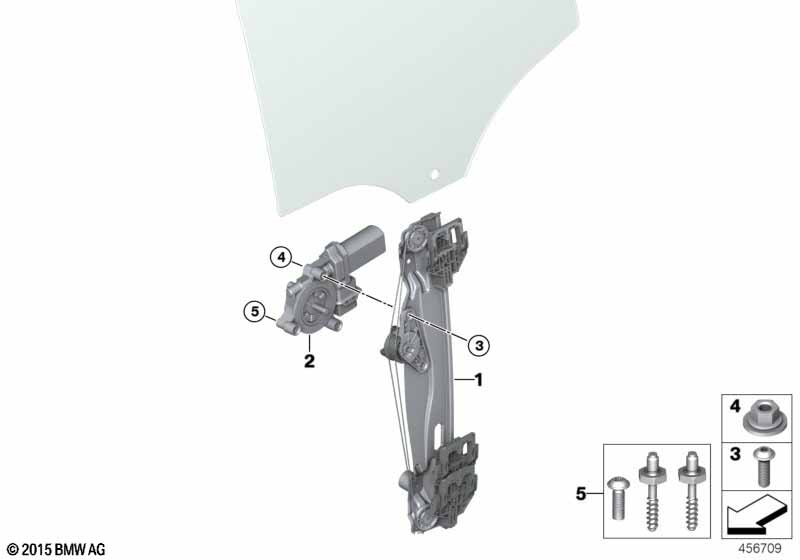 Door window lifting mechanism rear