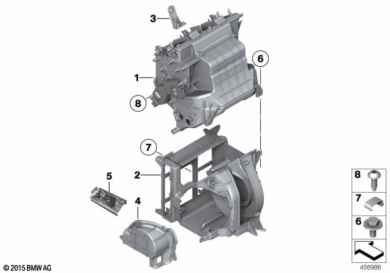 Housing components for rear a/c