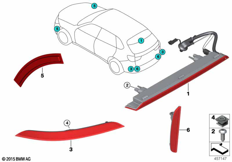 Cntr. high-mount stop light / reflector