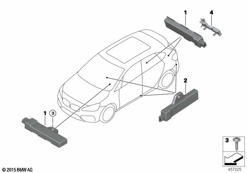 Single parts, antenna, Comfort access