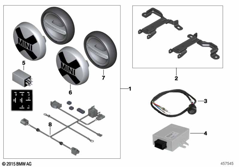 Installing set additional head light