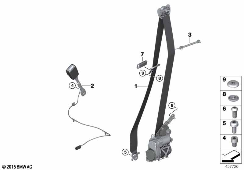 Genuine BMW 72117402422 G11 G12 Upper Belt, Front Right CANBERRA BEIGE (Inc. 740LdX, 740LeX & 750dX) | ML Performance UK Car Parts