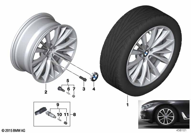 Genuine BMW 36116867339 G12 G11 Disc Wheel, Light Alloy, Reflexsilber 8JX18 ET:30 (Inc. 730d, 740iX & 730Li) | ML Performance UK Car Parts