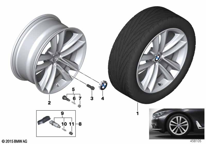 Genuine BMW 36116883160 G11 G32 G12 Disc Wheel, Light Alloy, Reflexsilber 9,5JX19 ET:39 (Inc. 730LdX, 730i & 750i) | ML Performance UK Car Parts