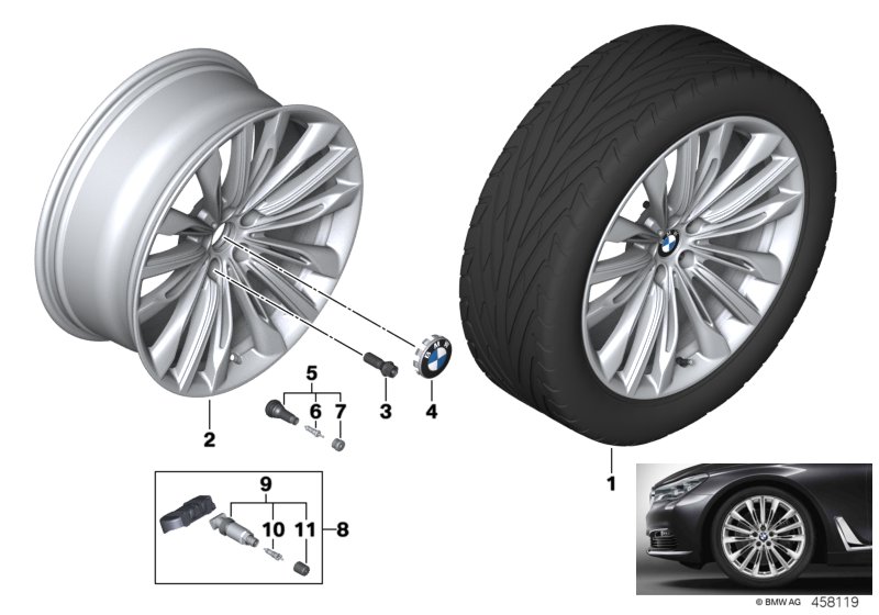 Genuine BMW 36116868051 G12 G32 G11 Light Alloy Rim Polished 8,5JX20 ET:25 (Inc. 630iX, 640iX & 740i) | ML Performance UK Car Parts