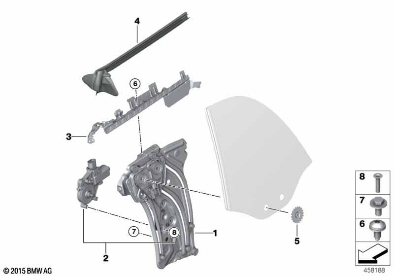 Door window lifting mechanism rear