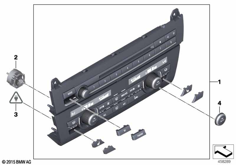 Radio and climate control panel