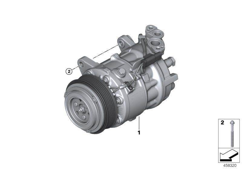 Genuine BMW 64526995918 G07 G14 G15 Rp A/C Compressor With Magnetic Clutch R134A/R1234YF (Inc. X7 M50dX, 518d & 530i) | ML Performance UK Car Parts