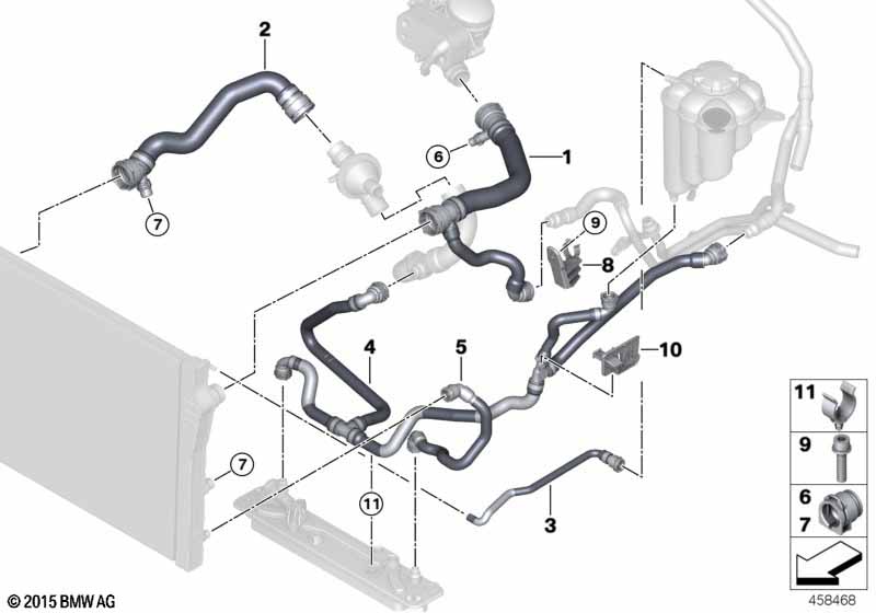 Genuine BMW 17127644094 F15 F16 Line, Radiator-Thermostat- Heat exchanger for engine oil (Inc. X5 & X6 28iX) | ML Performance EU Car Parts