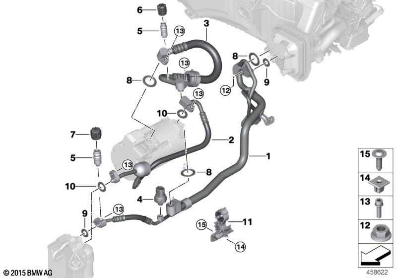 Genuine BMW 64539321603 G12 G11 G30 Suction Pipe Evaporator-Compressor R1234YF (Inc. 530eX, 740eX & 740LeX) | Duco Car Parts UK Car Parts