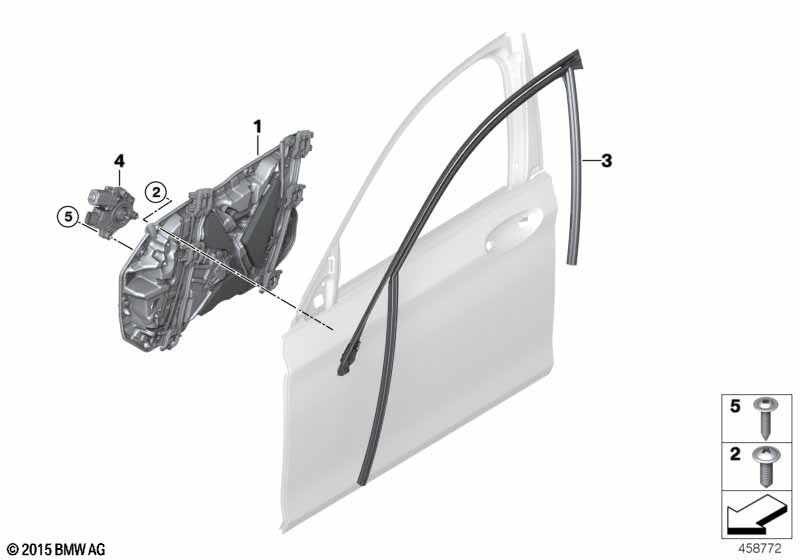 Door window lifting mechanism front