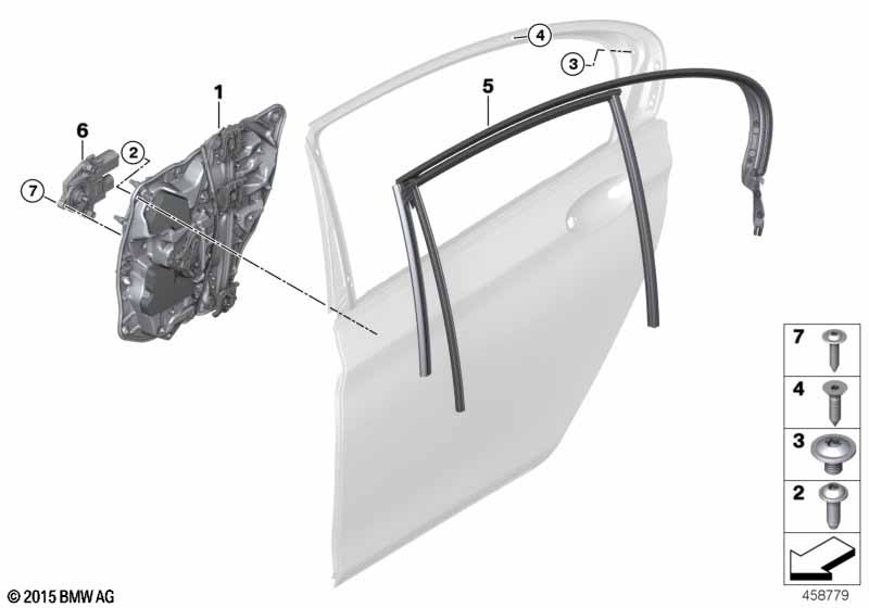 Genuine BMW 51357355529 G11 Window Guide, Left Rear Door (Inc. 730d, 750iX & 750dX) | ML Performance EU Car Parts