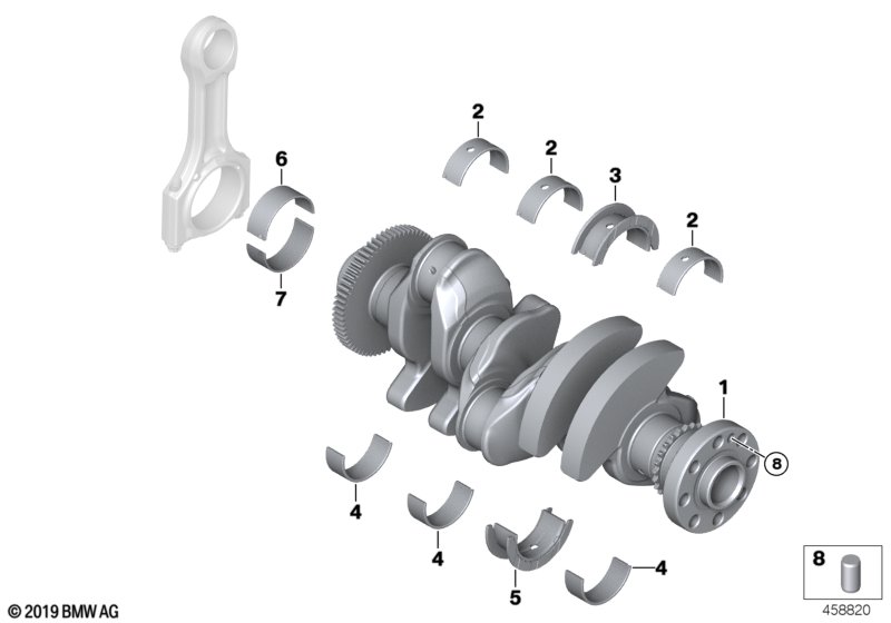 Genuine BMW 11219470158 F46 F22 Crankshaft Thrust Bearing, Lower 3 50,00MM (Inc. X2 28i, 330i & 320i) | ML Performance UK Car Parts