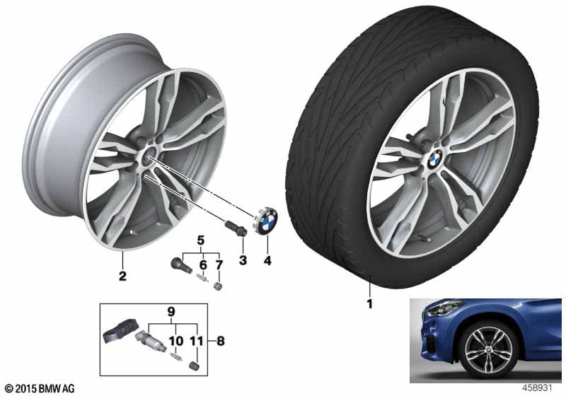 Genuine BMW 36107849120 F48 F39 Disk Wheel, Light Alloy, In Orbitgrey 8JX19 ET:47 (Inc. X2 18d, X1 18d & X2 18i) | ML Performance UK Car Parts