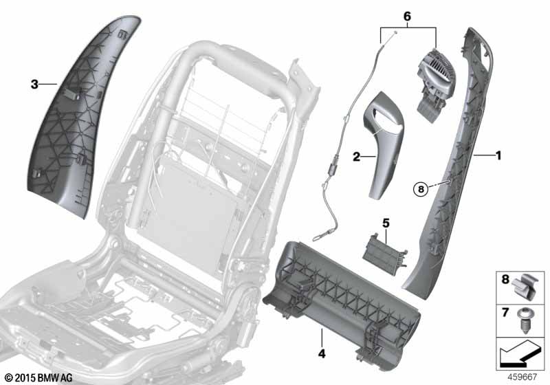 Seat, front, backrest trim covers