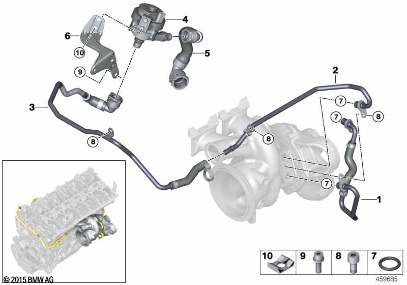 Genuine BMW 11538666856 G32 G11 F36 Line, Turbocharger-Coolant Pump (Inc. X3 M40iX, 440i & 740Li) | ML Performance UK Car Parts
