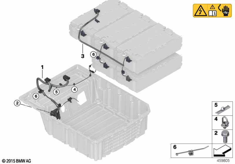 High-voltage battery wiring harness