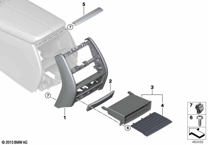 Genuine BMW 51169384705 G11 G12 Cover Centre Console, Rear COGNAC (Inc. 740Le, 740LdX & 730i) | ML Performance UK Car Parts