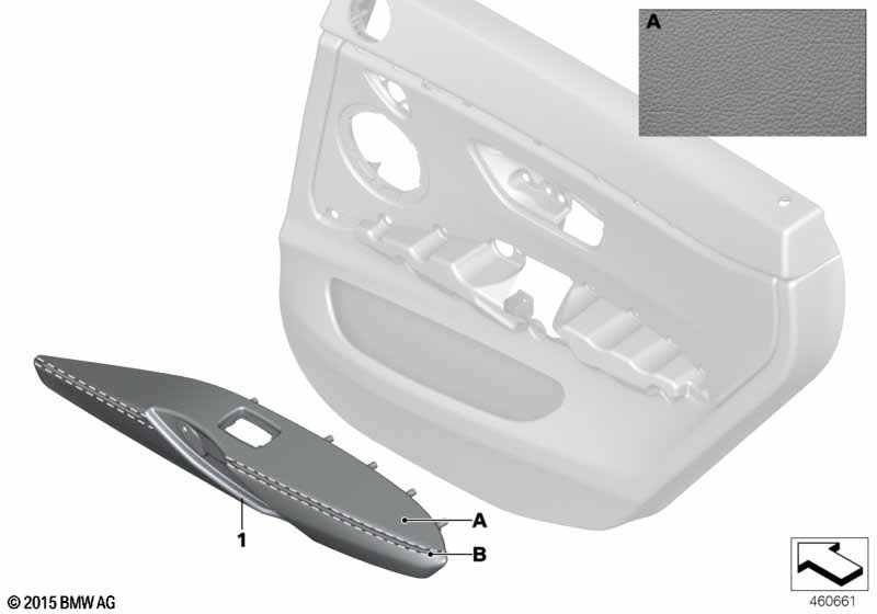 Individual armrest, leather, rear