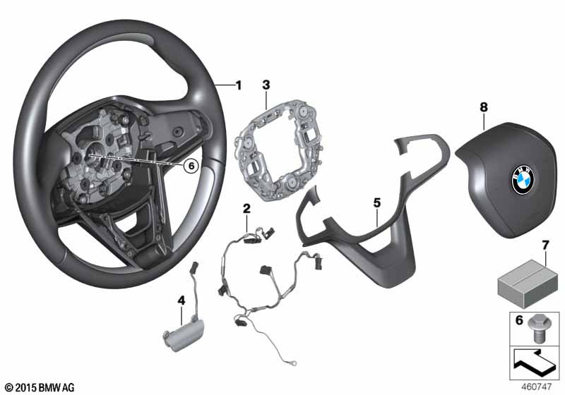 Genuine BMW 32309496642 G11 G12 Decor Trim Cover, Steering Wheel SCHWARZ (Inc. M760LiX, 750LdX & 730LdX) | ML Performance UK Car Parts