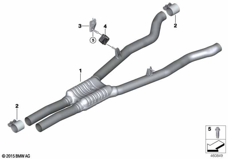 Genuine BMW 18308744195 Center Muffler (Inc. 750iX & 750LiX) | ML Performance EU Car Parts