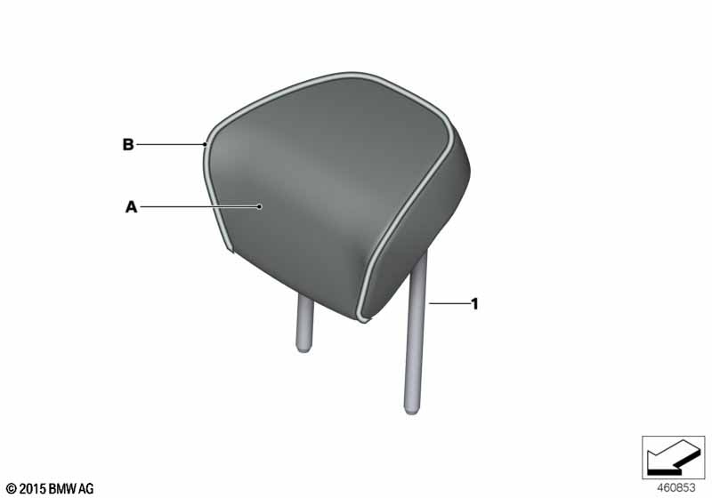 Individual headrest, rear seat, outside