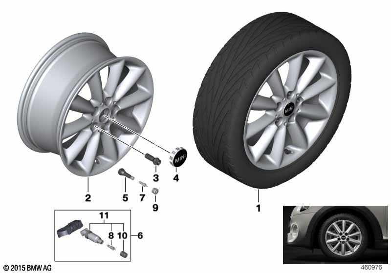 MINI LA wheel vent spoke 518 - 17