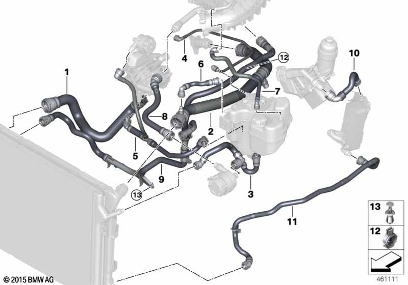 Cooling system coolant hoses