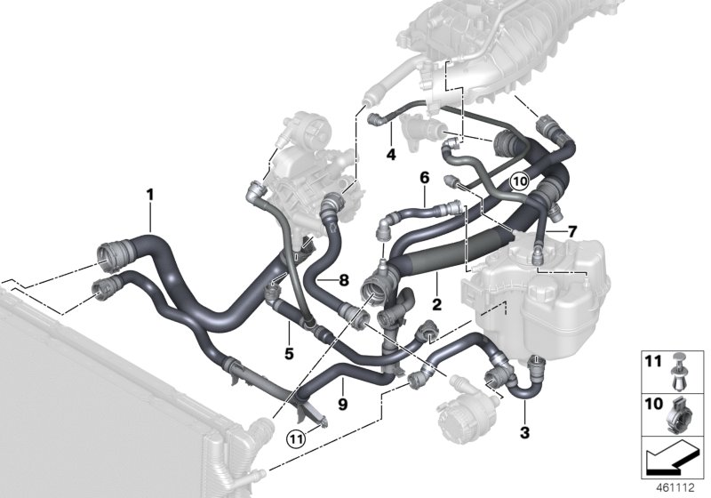 Genuine BMW 17128677244 F23 F33 F21 Hose, Cylinder Head-Expansion Tank (Inc. 230i, 320i & 120i) | ML Performance UK Car Parts