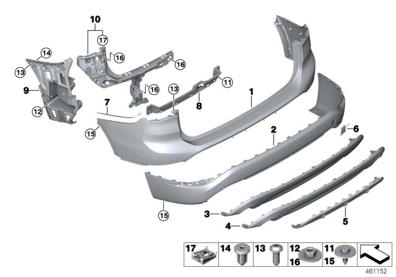 Genuine BMW 51127403392 F48 Trim Panel, Bumper, Rear Center PDC (Inc. X1 18i, X1 18d & X1 16d) | ML Performance US Car Parts