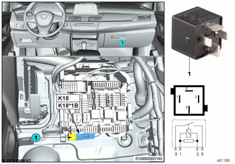 Relay for heated windshield K18