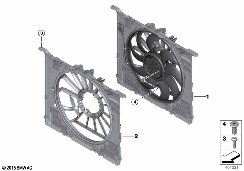 Genuine BMW 17428638431 G31 G32 G12 Fan Cowl With Acoustic Ring 850W (Inc. 740e, 750LiX 4.4 & 750dX) | ML Performance UK Car Parts