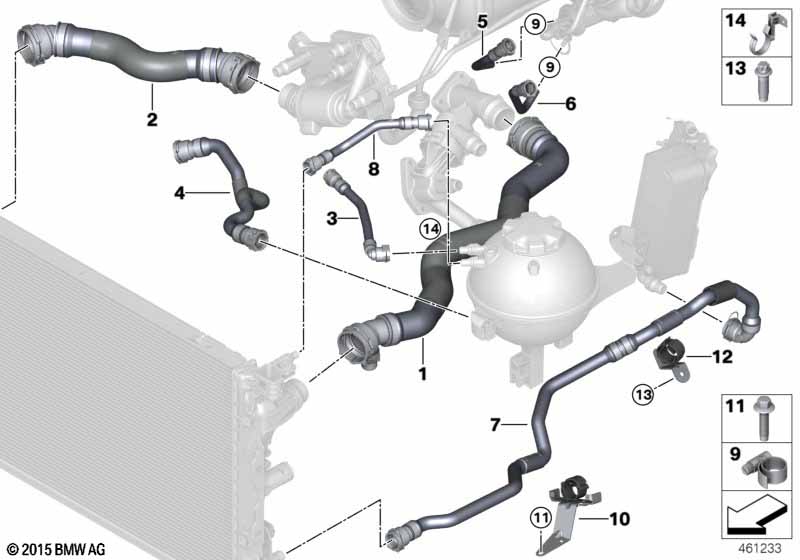 Genuine BMW 17128572907 G12 G15 G32 Hose, Cylinder Head-Expansion Tank (Inc. 840dX, 730dX & 540dX) | ML Performance EU Car Parts