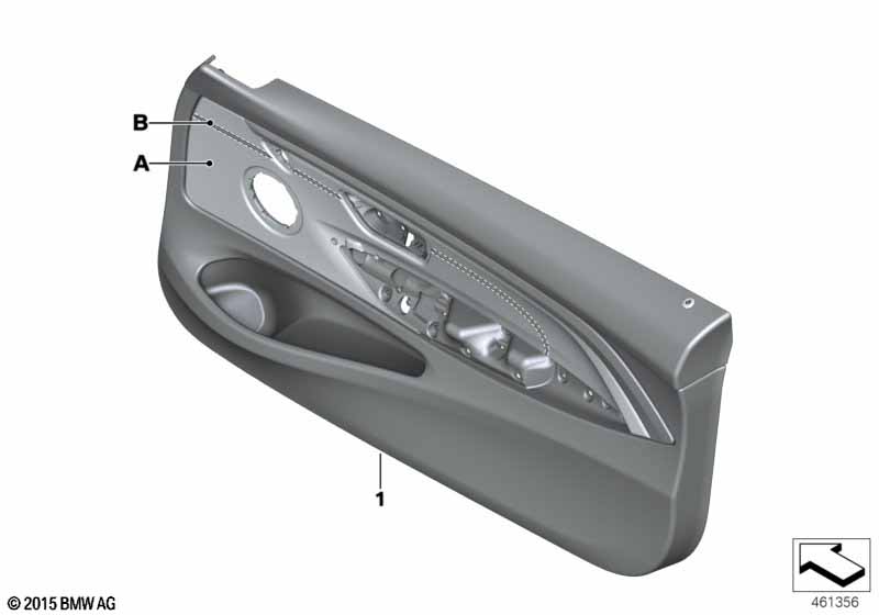 Indiv.door trim panel, front leather