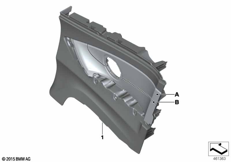 Indiv.lateral trim panel, leather