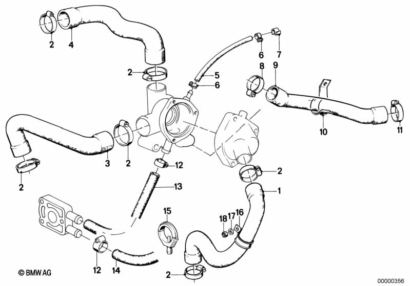 Genuine BMW 11531272853 E28 Water Hose (Inc. 520i) | ML Performance UK Car Parts