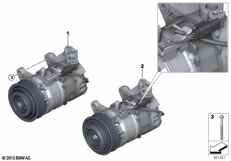 Genuine BMW 64529299328 F36 F22 Rp A/C Compressor With Magnetic Clutch (Inc. 320d ed, 220d & 118d) | ML Performance UK Car Parts