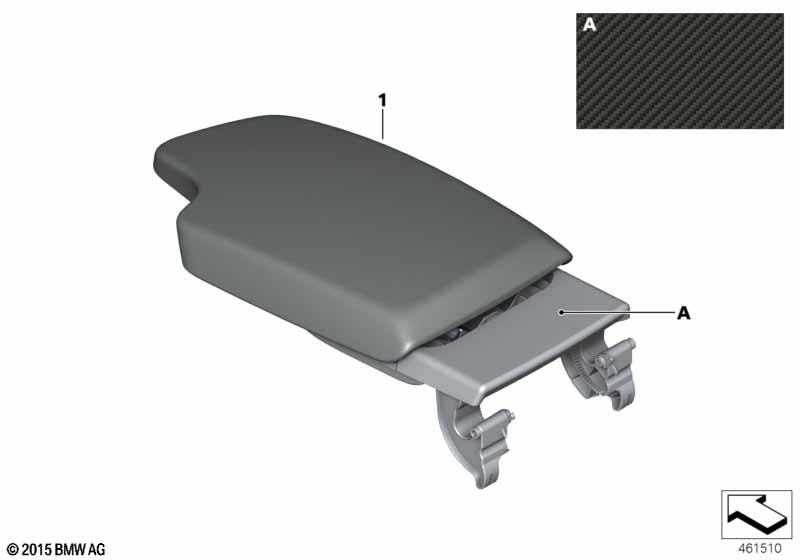 Armrest in Alcantara, front center