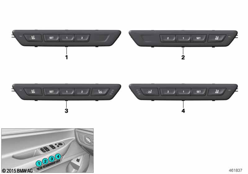 Genuine BMW 61319382809 G11 G12 Operating Facility Seat Functions Left CANBERRA-BEIGE (Inc. 740eX, 750dX & 740dX) | ML Performance UK Car Parts
