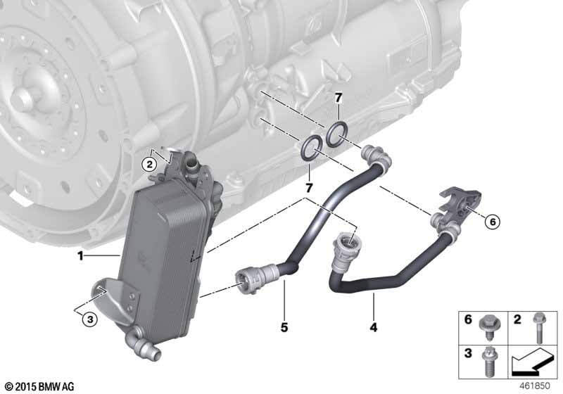 Transmission oil cooler/oil cooler line