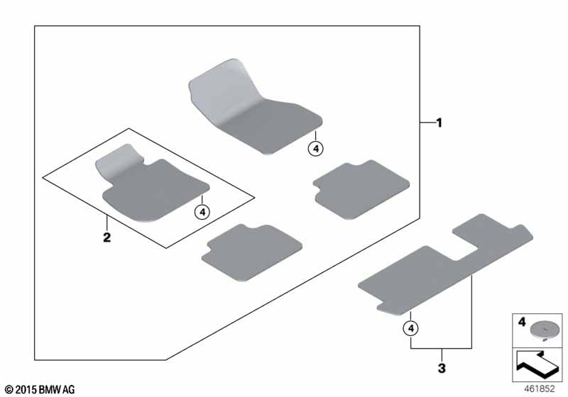 Floor mats, velours