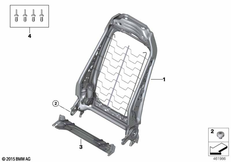 Genuine BMW 52107366339 F40 Backrest Frame Electrical Left (Inc. 225xe, X2 20d & 225i) | ML Performance UK Car Parts