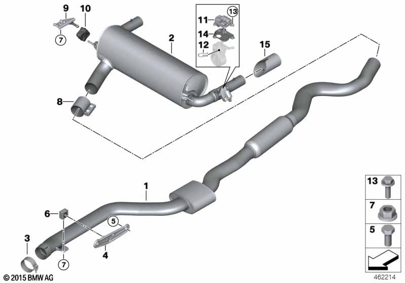 Exhaust system, rear