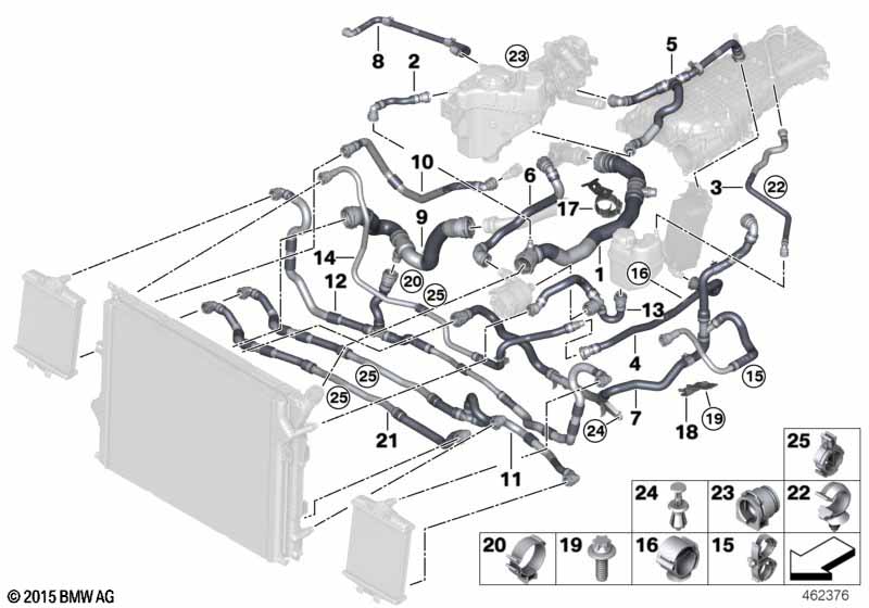 Cooling system coolant hoses